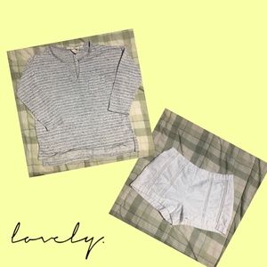 Forever 21 White Shorts & H&M Gray Cropped Top XS